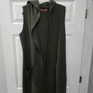 Women's Sleeveless Cardigan Vest With Hood Size S